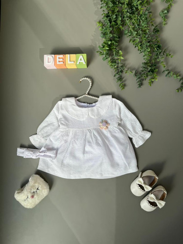 پیراهن یقه چین دار سفید